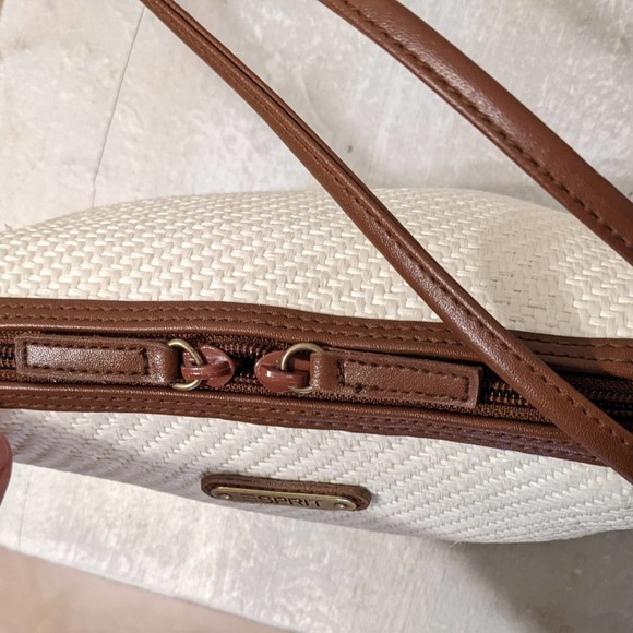 Espirit Cream and Brown Straw Purse  NWOT - Picture 7 of 7